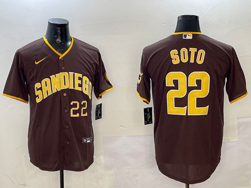 Men San Diego Padres #22 Soto Brown Game 2025 Nike MLB Jersey style 5->san diego padres->MLB Jersey
